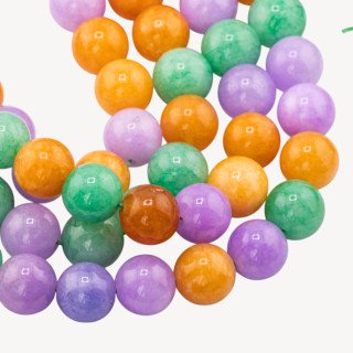 Giada Mix Color Crisoprasio Lavanda Gialla Tondo Liscio 14mm