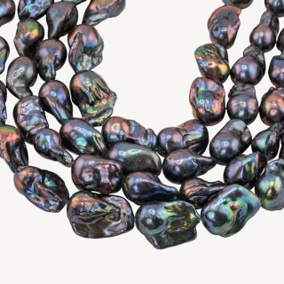Perle Di Fiume Barocche Naturali TBG Nero Thaiti 100-110gr per Creazioni Gioielli DIY