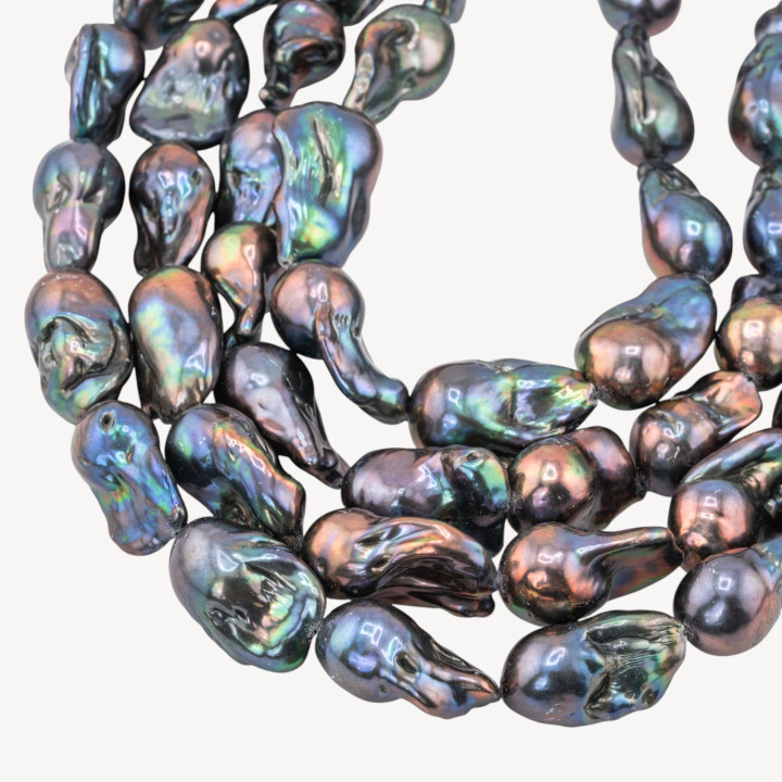 Perle Di Fiume Barocche Naturali TBG Nero Thaiti 110-120gr per Creazioni Gioielli DIY