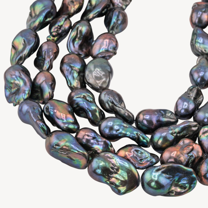 Perle Di Fiume Barocche Naturali TBG Nero Thaiti 120-130gr per Creazioni Gioielli DIY