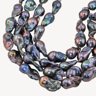 Perle Di Fiume Barocche Naturali TBG Nero Thaiti 80-90gr per Creazioni Gioielli DIY