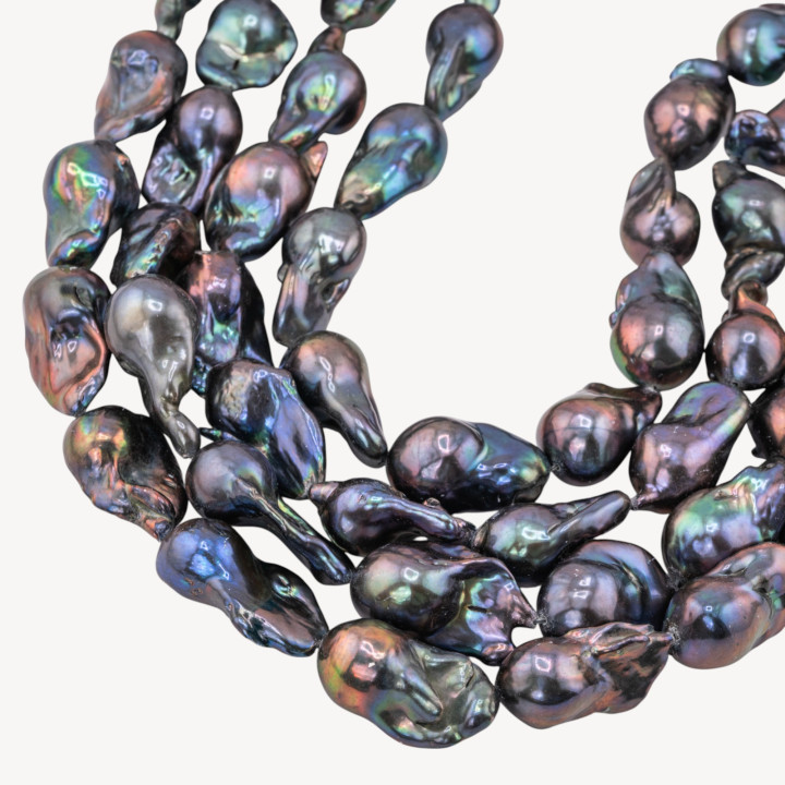 Perle Di Fiume Barocche Naturali TBG Nero Thaiti 80-90gr per Creazioni Gioielli DIY