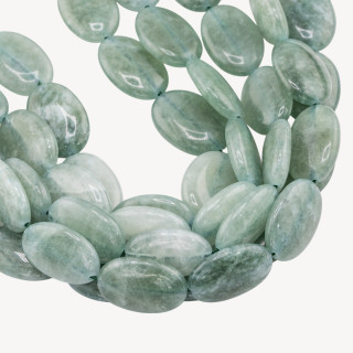 Giada Ovale Piatto Liscio 13x18mm Verde Ghiaccio