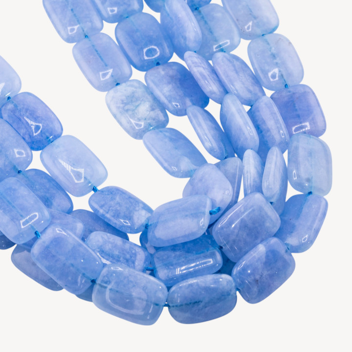 Giada Rettangolo Piatto Liscio 13x18mm Blu Ghiaccio