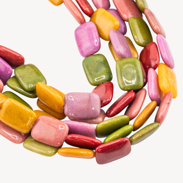 Giada Rettangolo Piatto Liscio 13x18mm Multicolor Arlecchino