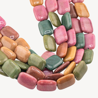 Giada Rettangolo Piatto Liscio 13x18mm Multicolor Caldo