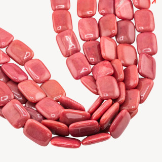 Giada Rettangolo Piatto Liscio 13x18mm Rosso