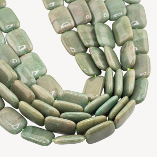 Giada Rettangolo Piatto Liscio 13x18mm Verde Mimetico