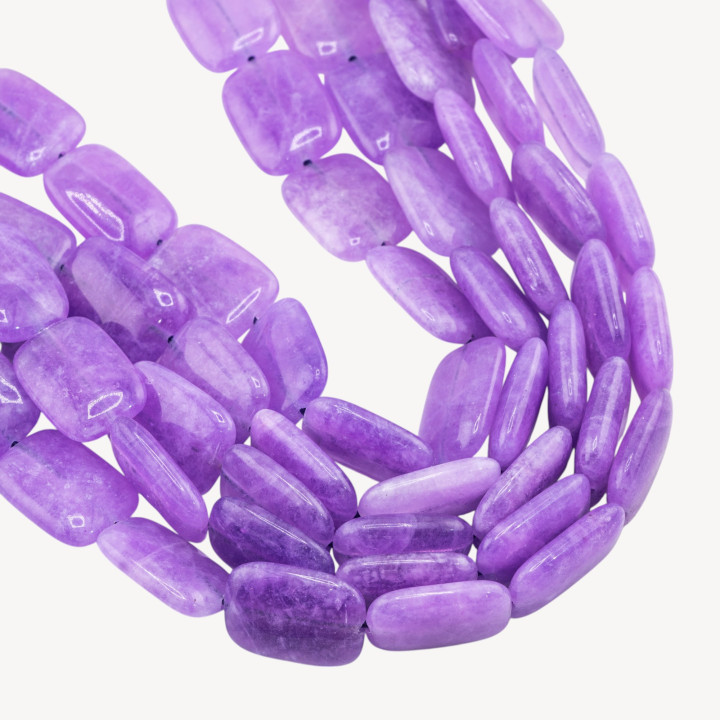 Giada Rettangolo Piatto Liscio 13x18mm Viola Ghiaccio