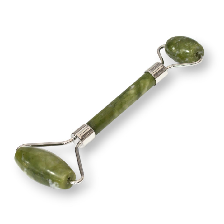 Massaggiatore A Rullo Di Pietre Dure Naturale e Ottone Giada Rodiato