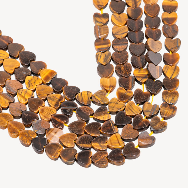 Occhio Di Tigre Giallo Cuore Piatto Liscio 6mm