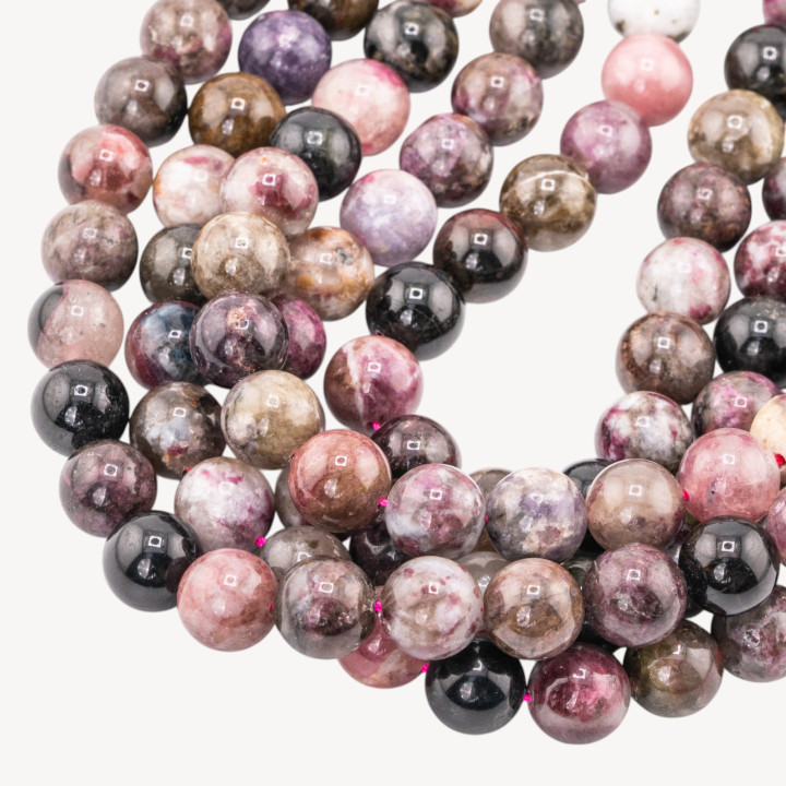 Tormalina Flower Tondo Liscio 10mm