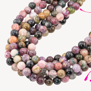 Tormalina Flower Tondo Liscio 7mm