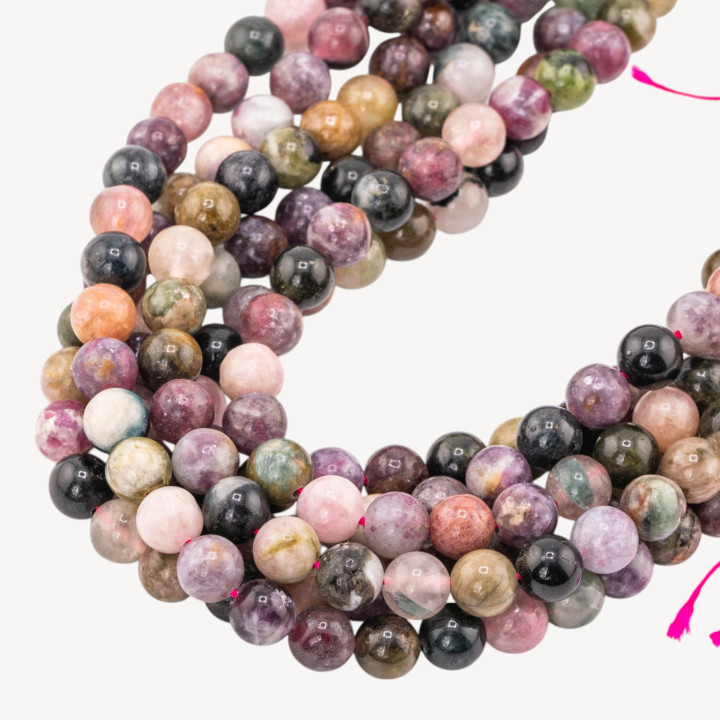 Tormalina Flower Tondo Liscio 7mm