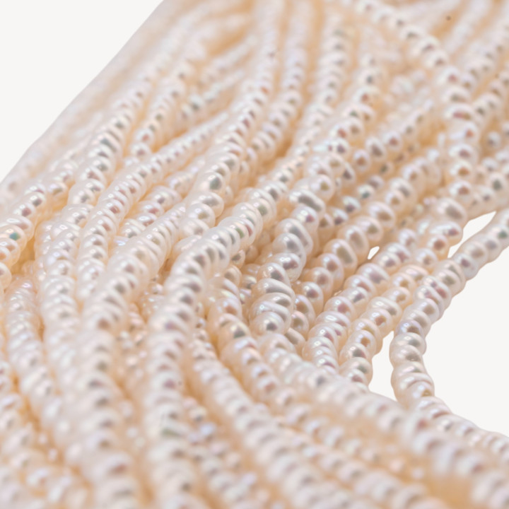 Perle Di Fiume Microperle Semiround AA+ 3-3,5mm Bianco