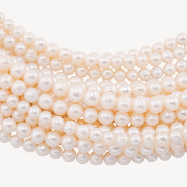 Perle Di Fiume Microperle Semiround A+ 4,5-5,5mm Bianco