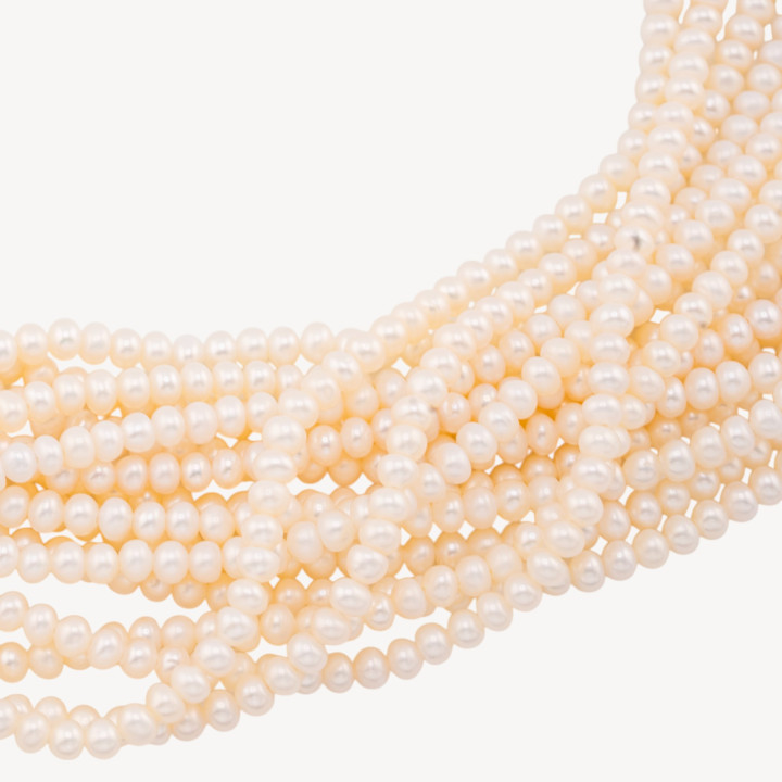 Perle Di Fiume Tonde 3,2-3,6mm AA+ Bianco