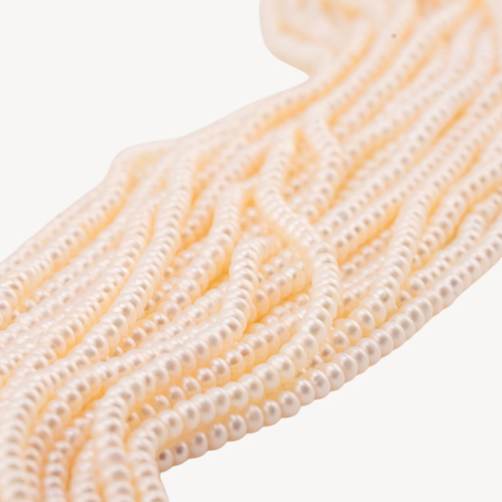 Perle Di Fiume Tonde 3,2-3,6mm AA+ Bianco