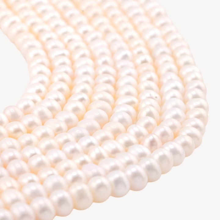 Perle Di Fiume Tonde 5,5-6,0mm 4A Bianco