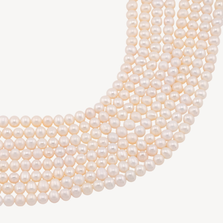 Perle Di Fiume Tonde 5,5-6,0mm 4A Bianco