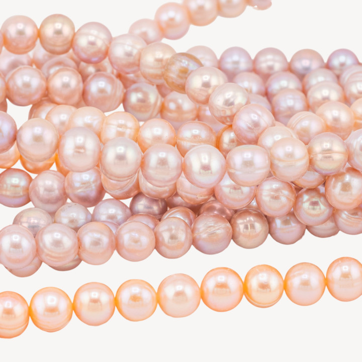 Perle di Fiume Semiround AA+ 8,5-9mm Rosa