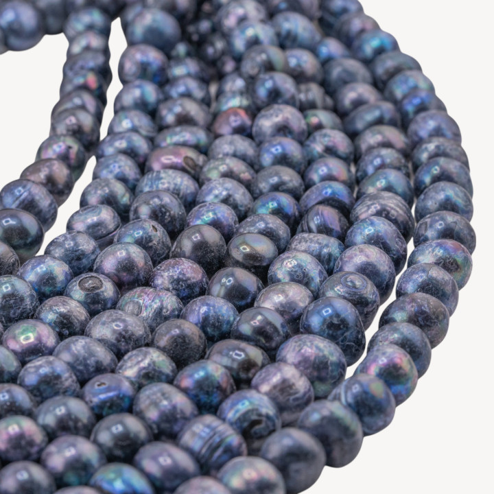 Perle di Fiume Semiround AA+ 10-11,5mm Grigio Scuro