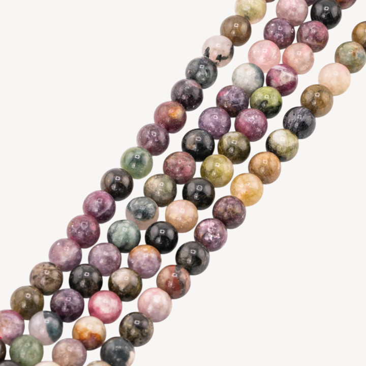 Tormalina Flower Tondo Liscio 7mm