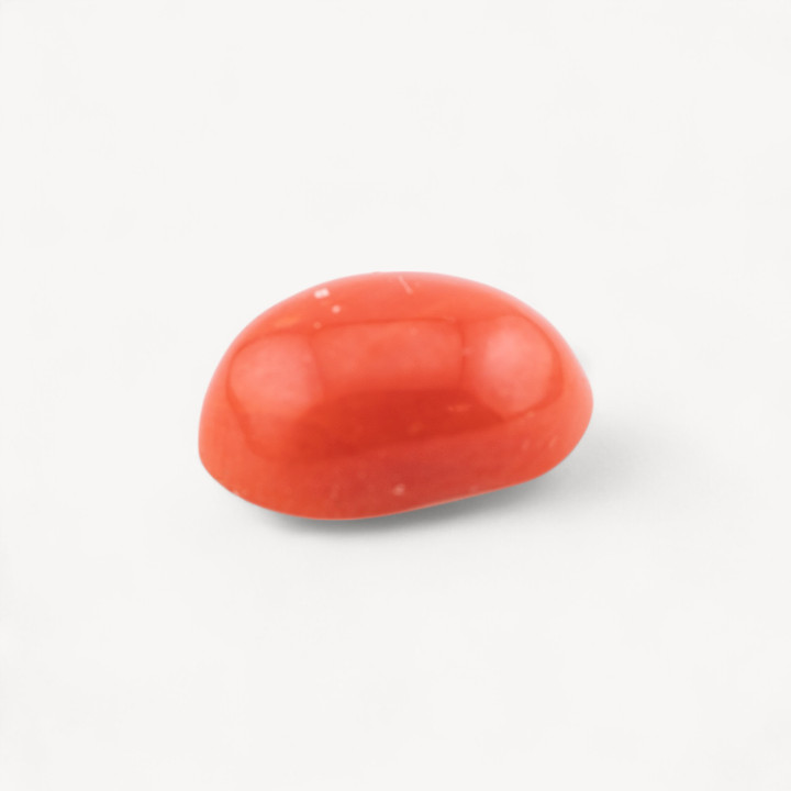 Cabochon di Corallo Rosso Italiano Naturale Premium 7x9mm 1pz