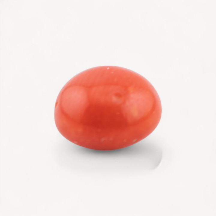 Cabochon di Corallo Rosso Italiano Naturale Premium 7mm 1pz