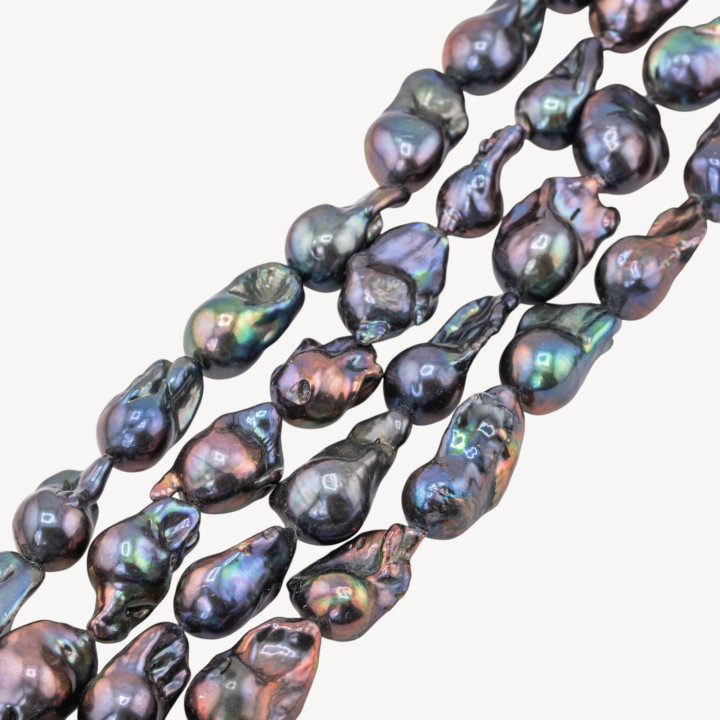 Perle Di Fiume Barocche Naturali TBG Nero Thaiti 80-90gr per Creazioni Gioielli DIY