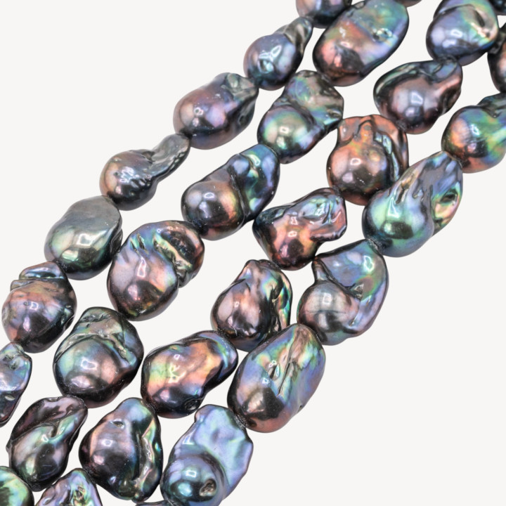 Perle Di Fiume Barocche Naturali TBG Nero Thaiti 120-130gr per Creazioni Gioielli DIY