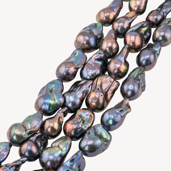 Perle Di Fiume Barocche Naturali TBG Nero Thaiti 110-120gr per Creazioni Gioielli DIY