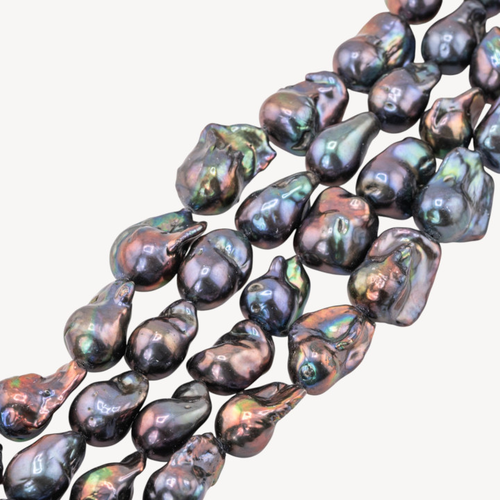 Perle Di Fiume Barocche Naturali TBG Nero Thaiti 100-110gr per Creazioni Gioielli DIY