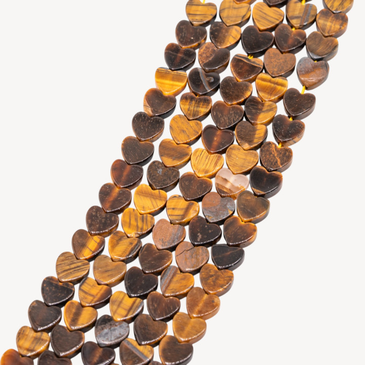 Occhio Di Tigre Giallo Cuore Piatto Liscio 6mm