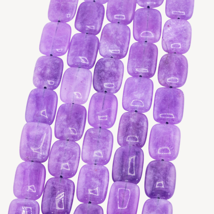 Giada Rettangolo Piatto Liscio 13x18mm Viola Ghiaccio