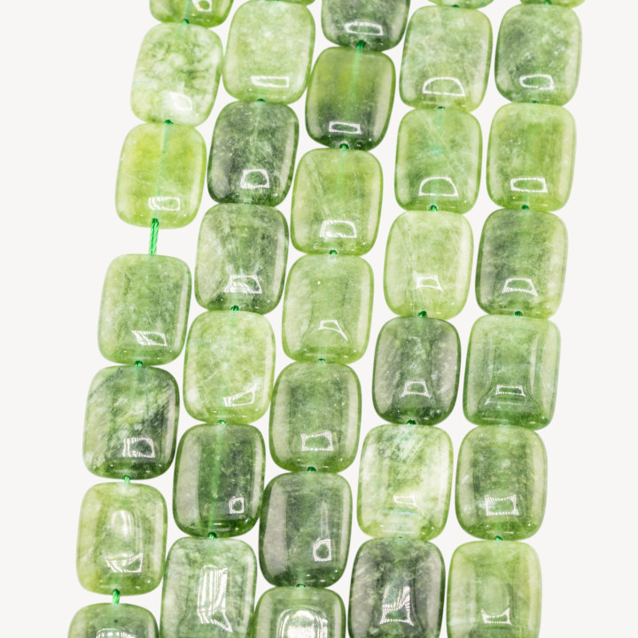 Giada Rettangolo Piatto Liscio 13x18mm Verde Peridot