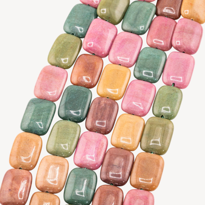 Giada Rettangolo Piatto Liscio 13x18mm Multicolor Caldo