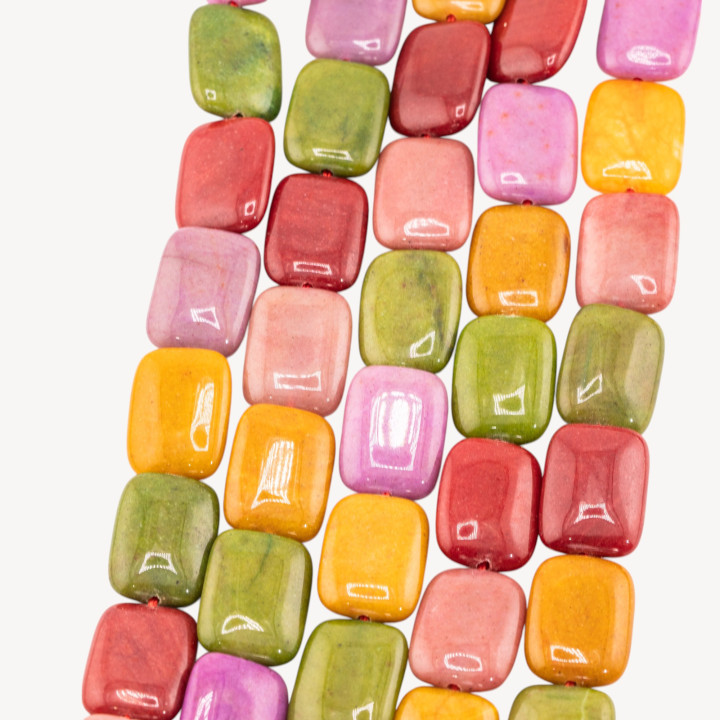 Giada Rettangolo Piatto Liscio 13x18mm Multicolor Arlecchino