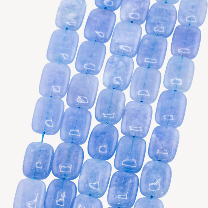 Giada Rettangolo Piatto Liscio 13x18mm Blu Ghiaccio