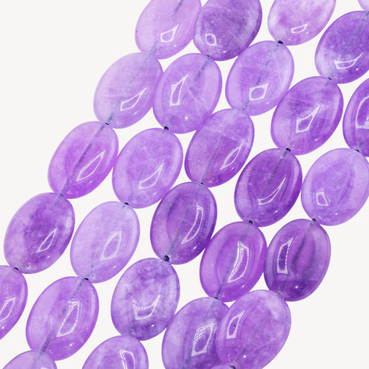 Giada Ovale Piatto Liscio 13x18mm Viola