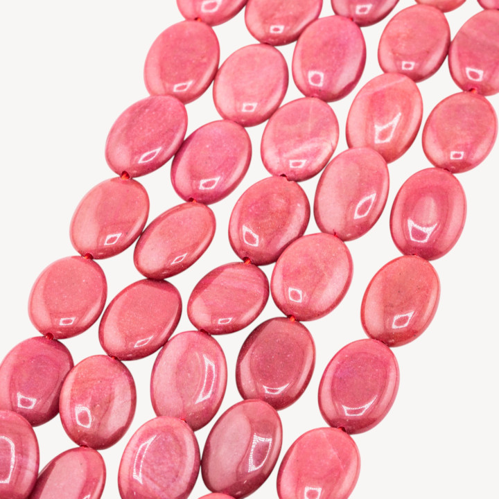 Giada Ovale Piatto Liscio 13x18mm Rosso