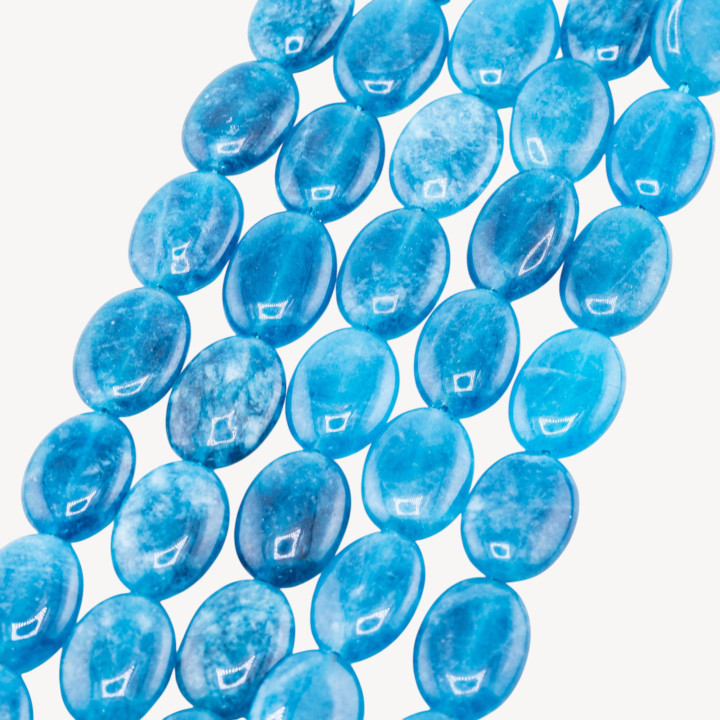 Giada Ovale Piatto Liscio 13x18mm Blu