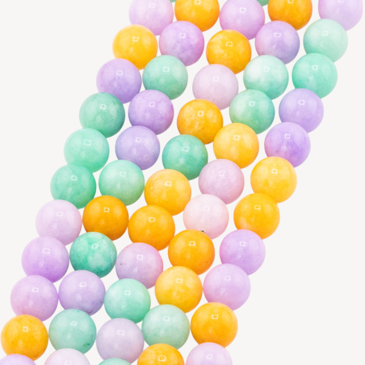 Giada Mix Color Crisoprasio Lavanda Gialla Tondo Liscio 8mm