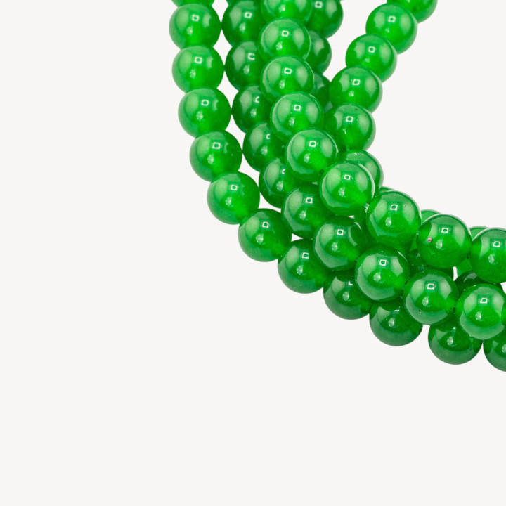 Giada Ghiaccio (Icy Jade) Verde Medio Tondo Liscio  8mm