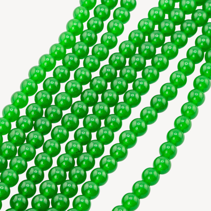 Giada Ghiaccio (Icy Jade) Verde Medio Tondo Liscio  6mm