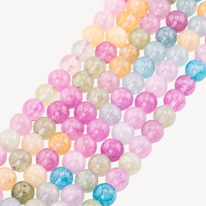 Cristallo Di Rocca Mix Color Chiaro Tondo Liscio 8mm