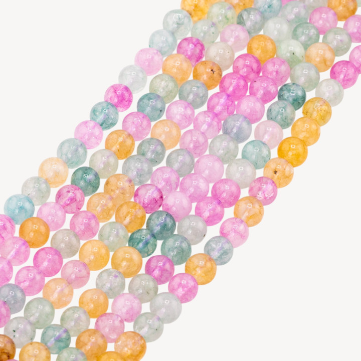 Cristallo Di Rocca Mix Color Chiaro Tondo Liscio 6mm