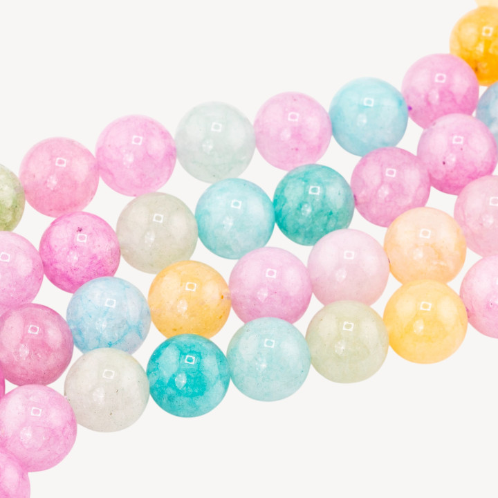 Cristallo Di Rocca Mix Color Chiaro Tondo Liscio 14mm
