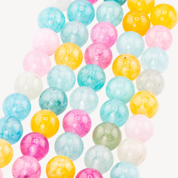 Cristallo Di Rocca Mix Color Chiaro Tondo Liscio 12mm