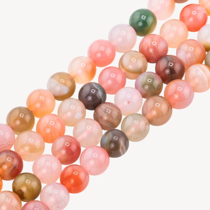 Agata Mix Floreale Tondo Liscio 12mm